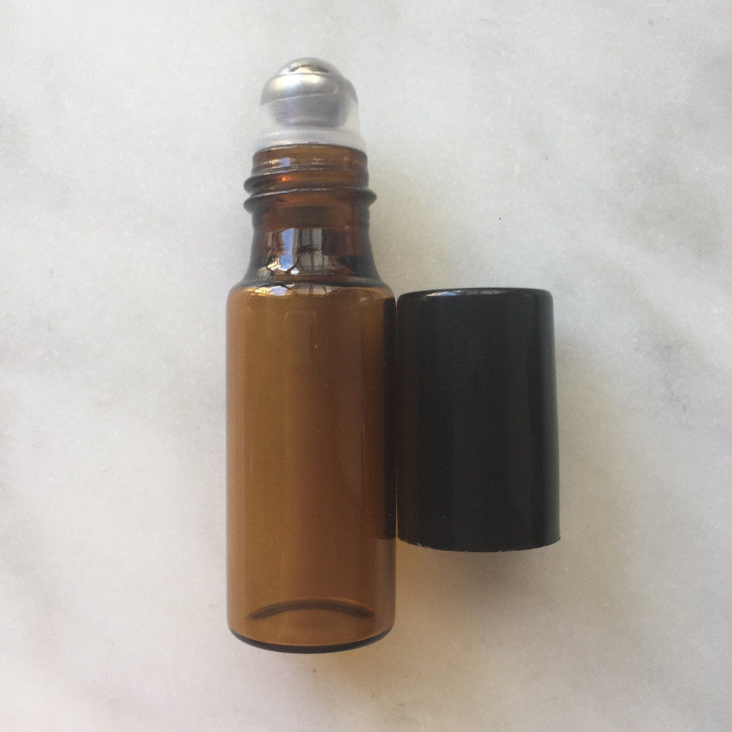 5ml Roller Ball Amber Glass Bottle - DeFuze Australia